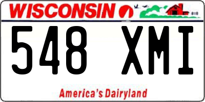 WI license plate 548XMI