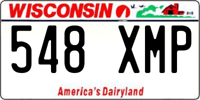 WI license plate 548XMP