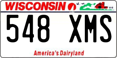 WI license plate 548XMS