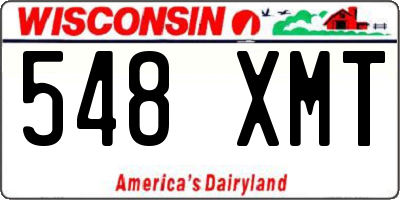 WI license plate 548XMT