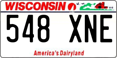 WI license plate 548XNE