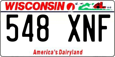 WI license plate 548XNF