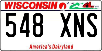 WI license plate 548XNS