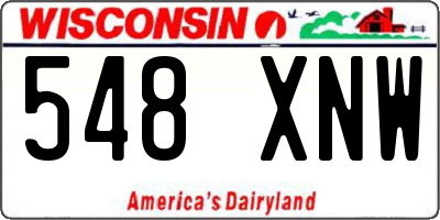 WI license plate 548XNW