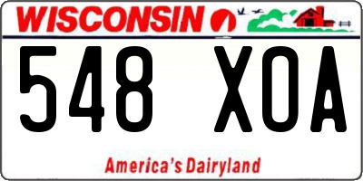 WI license plate 548XOA