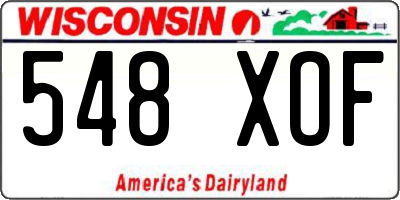 WI license plate 548XOF