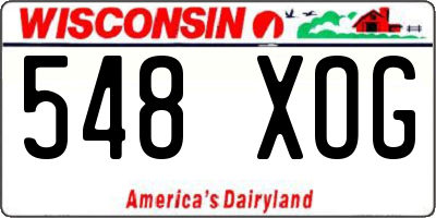 WI license plate 548XOG