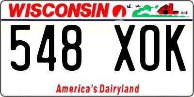 WI license plate 548XOK