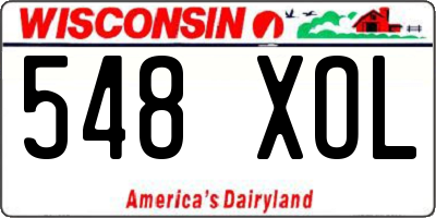 WI license plate 548XOL