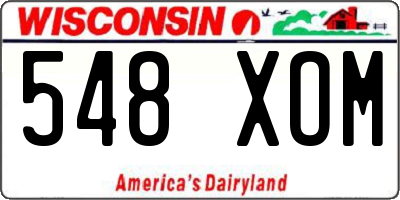 WI license plate 548XOM