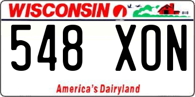 WI license plate 548XON