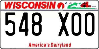 WI license plate 548XOO