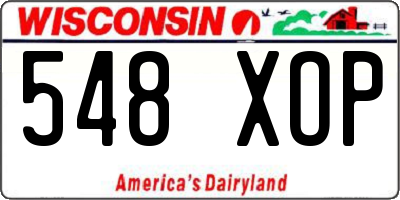 WI license plate 548XOP