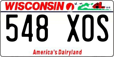 WI license plate 548XOS