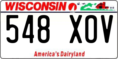 WI license plate 548XOV