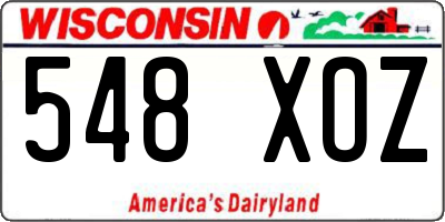 WI license plate 548XOZ