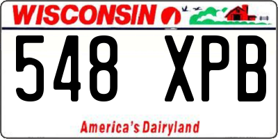 WI license plate 548XPB