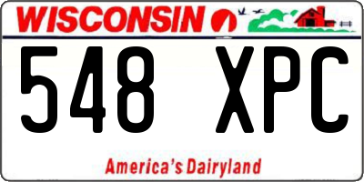WI license plate 548XPC