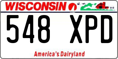 WI license plate 548XPD