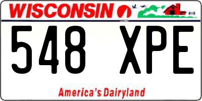 WI license plate 548XPE