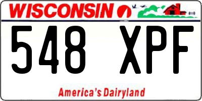 WI license plate 548XPF