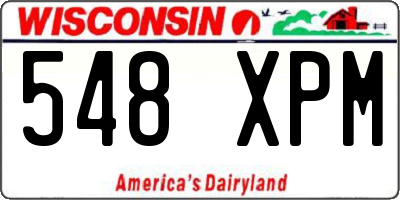 WI license plate 548XPM