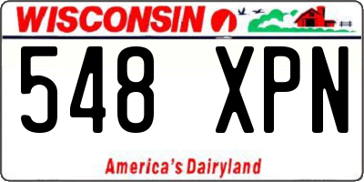 WI license plate 548XPN