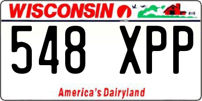 WI license plate 548XPP