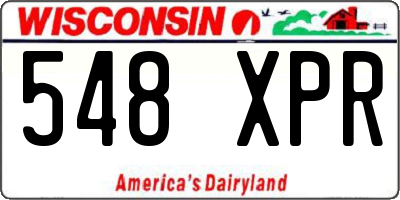 WI license plate 548XPR