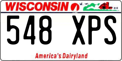 WI license plate 548XPS