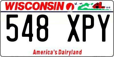 WI license plate 548XPY