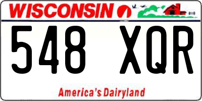 WI license plate 548XQR