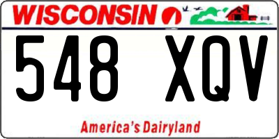 WI license plate 548XQV