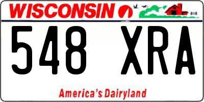 WI license plate 548XRA