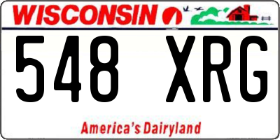 WI license plate 548XRG
