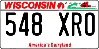 WI license plate 548XRO
