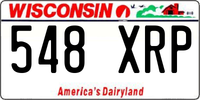 WI license plate 548XRP