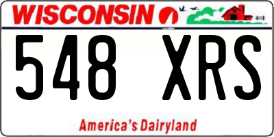 WI license plate 548XRS