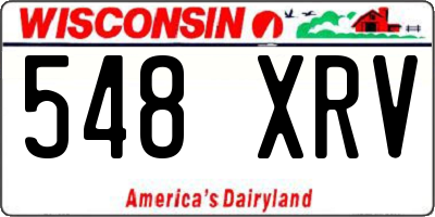WI license plate 548XRV