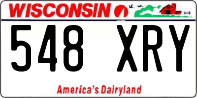 WI license plate 548XRY