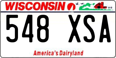 WI license plate 548XSA