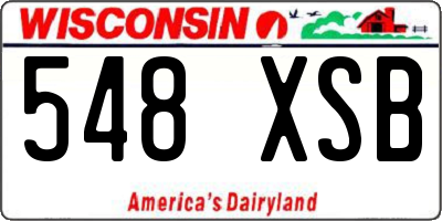 WI license plate 548XSB