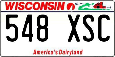 WI license plate 548XSC