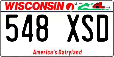 WI license plate 548XSD