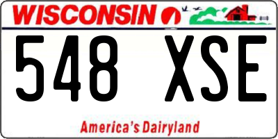 WI license plate 548XSE