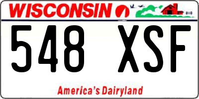 WI license plate 548XSF