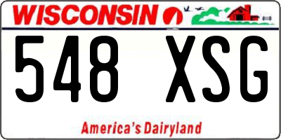 WI license plate 548XSG