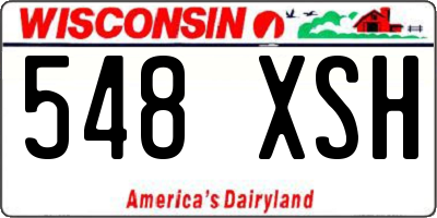 WI license plate 548XSH
