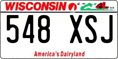 WI license plate 548XSJ