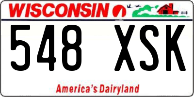 WI license plate 548XSK